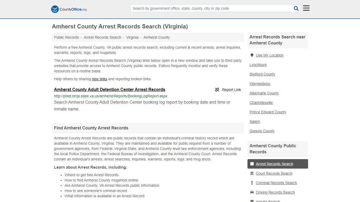 Arrest Records Search - Amherst County, VA (Arrests & Mugshots)